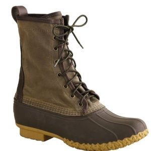 LL Bean Waxed Canvas Hunting Boot, Size 8